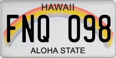 HI license plate FNQ098