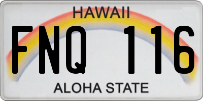 HI license plate FNQ116