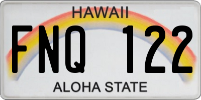 HI license plate FNQ122
