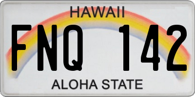 HI license plate FNQ142