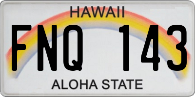 HI license plate FNQ143