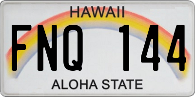 HI license plate FNQ144