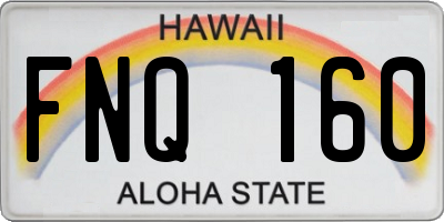 HI license plate FNQ160