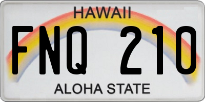 HI license plate FNQ210