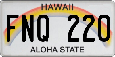 HI license plate FNQ220