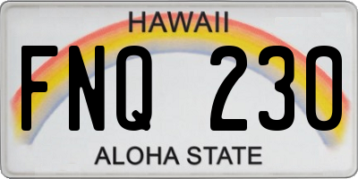 HI license plate FNQ230