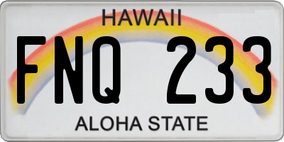 HI license plate FNQ233