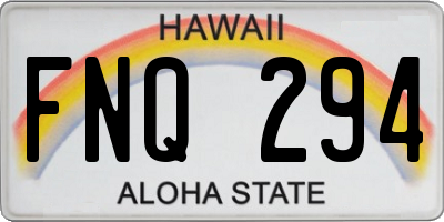 HI license plate FNQ294