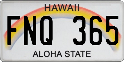 HI license plate FNQ365