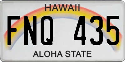 HI license plate FNQ435