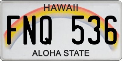HI license plate FNQ536