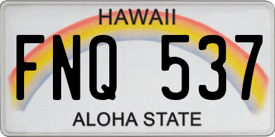 HI license plate FNQ537