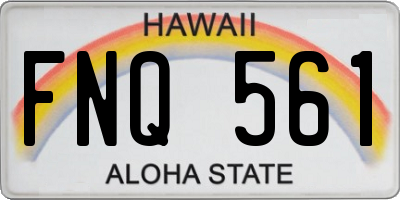 HI license plate FNQ561