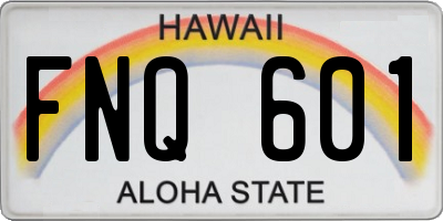 HI license plate FNQ601