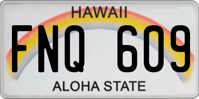 HI license plate FNQ609