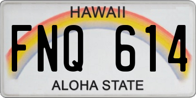 HI license plate FNQ614