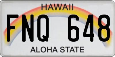 HI license plate FNQ648