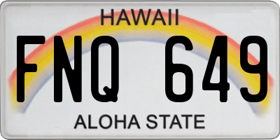 HI license plate FNQ649