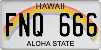 HI license plate FNQ666