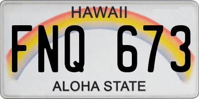 HI license plate FNQ673