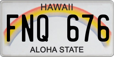 HI license plate FNQ676
