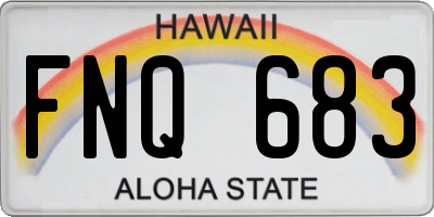 HI license plate FNQ683