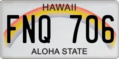 HI license plate FNQ706