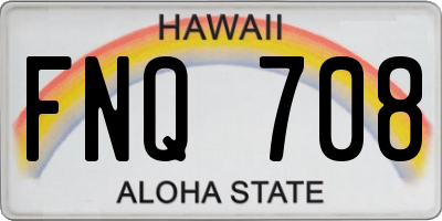 HI license plate FNQ708