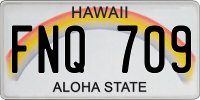 HI license plate FNQ709