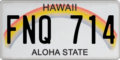 HI license plate FNQ714