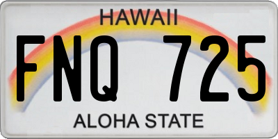HI license plate FNQ725