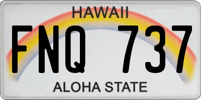 HI license plate FNQ737