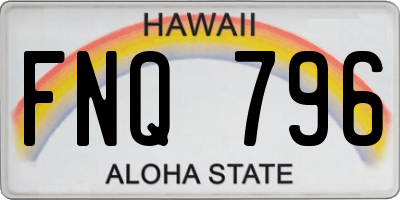 HI license plate FNQ796