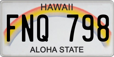 HI license plate FNQ798