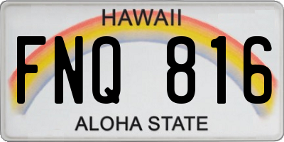 HI license plate FNQ816