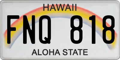 HI license plate FNQ818