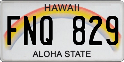 HI license plate FNQ829