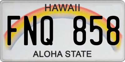 HI license plate FNQ858
