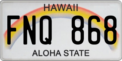 HI license plate FNQ868