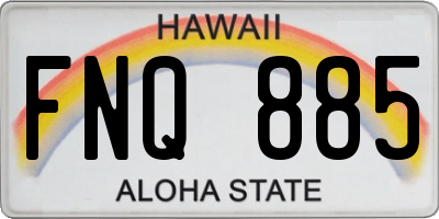HI license plate FNQ885