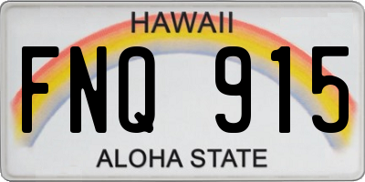 HI license plate FNQ915