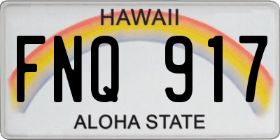 HI license plate FNQ917