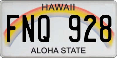 HI license plate FNQ928