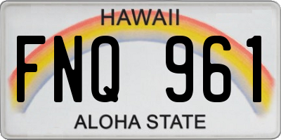 HI license plate FNQ961