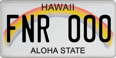 HI license plate FNR000
