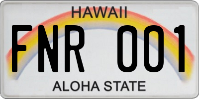 HI license plate FNR001