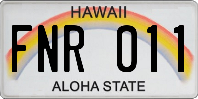 HI license plate FNR011