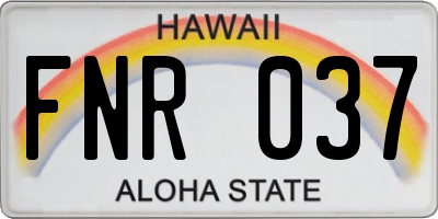 HI license plate FNR037