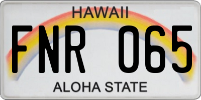 HI license plate FNR065