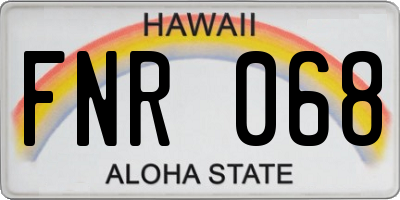 HI license plate FNR068